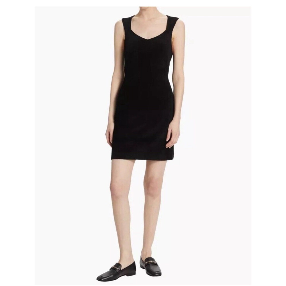 Theory Micro Velvet Sleeveless‎ Minidress Size Small Black Bodycon Cocktail